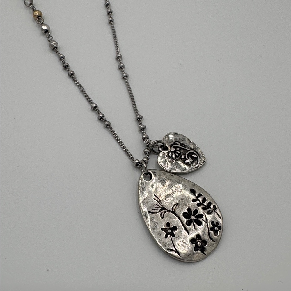 J. Jill Silver Tone Floral Pendant Necklace (BR1313/3) - Picture 4 of 9